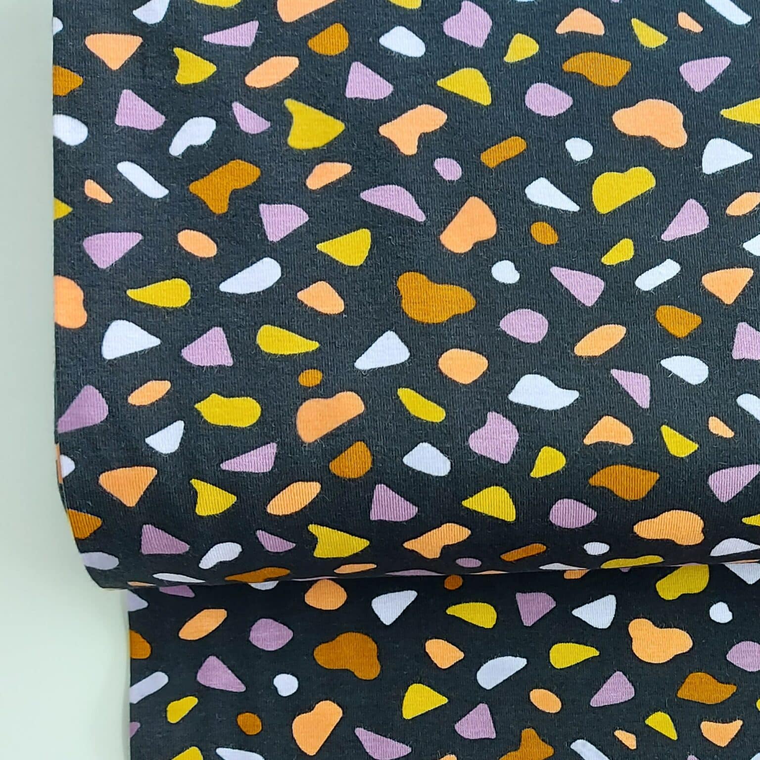 Shapes on Black Cotton Jersey Fabric | More Sewing