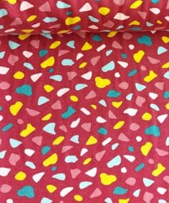 Shapes on Dark Pink Cotton Jersey Fabric | More Sewing