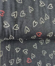 Hearts Cotton Jersey Fabric | More Sewing
