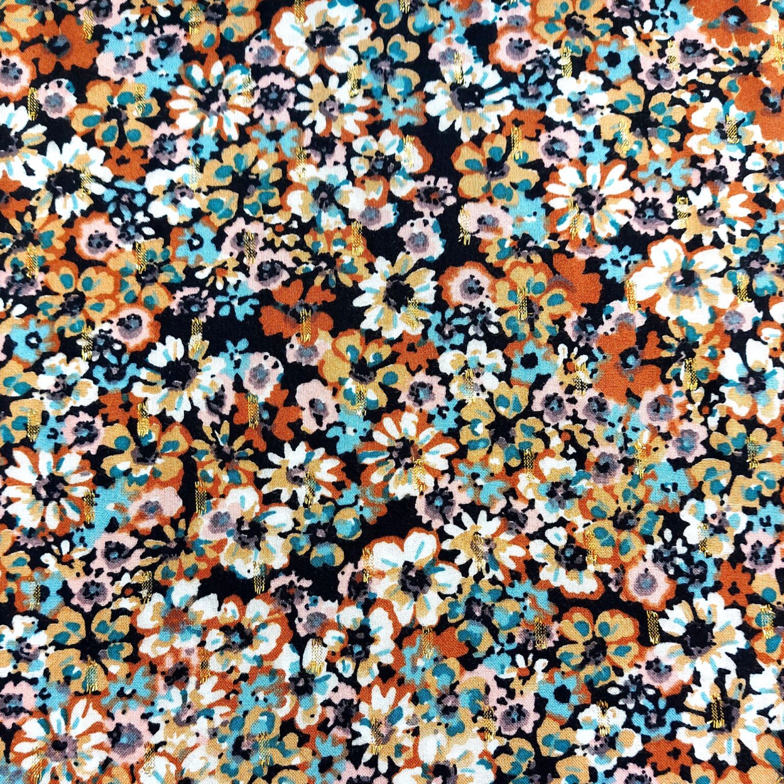 lurex viscose floral fabric | More Sewing