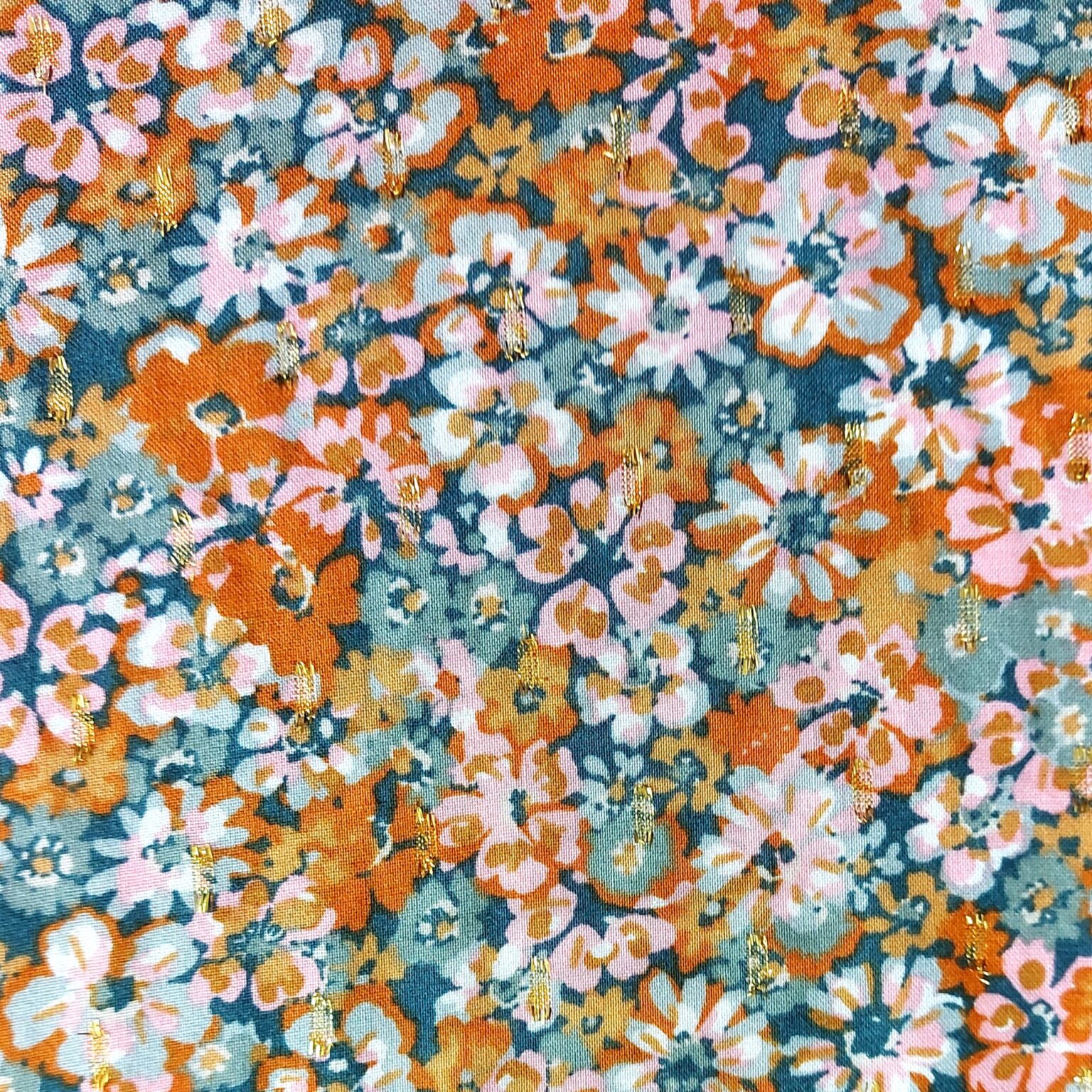 Lurex Viscose Floral Fabric | More Sewing