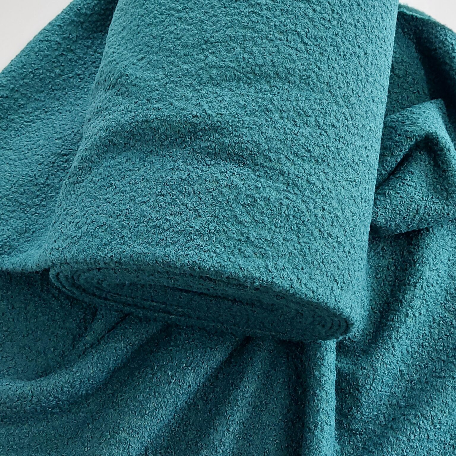Teal Boucle Fabric | More Sewing