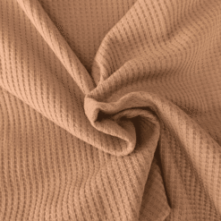 Cotton Jersey Fabric Waffle Weave Camel Brown 140cm Wide