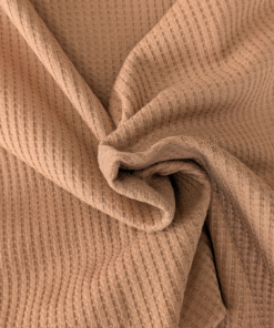 Cotton Jersey Fabric Waffle Weave Camel Brown 140cm Wide