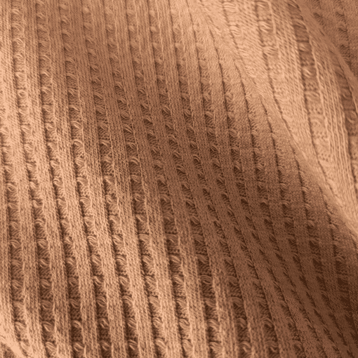 Cotton Jersey Fabric Waffle Weave Camel Brown 140cm Wide
