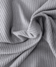 Cotton Jersey Fabric Waffle Weave Grey 140cm Wide