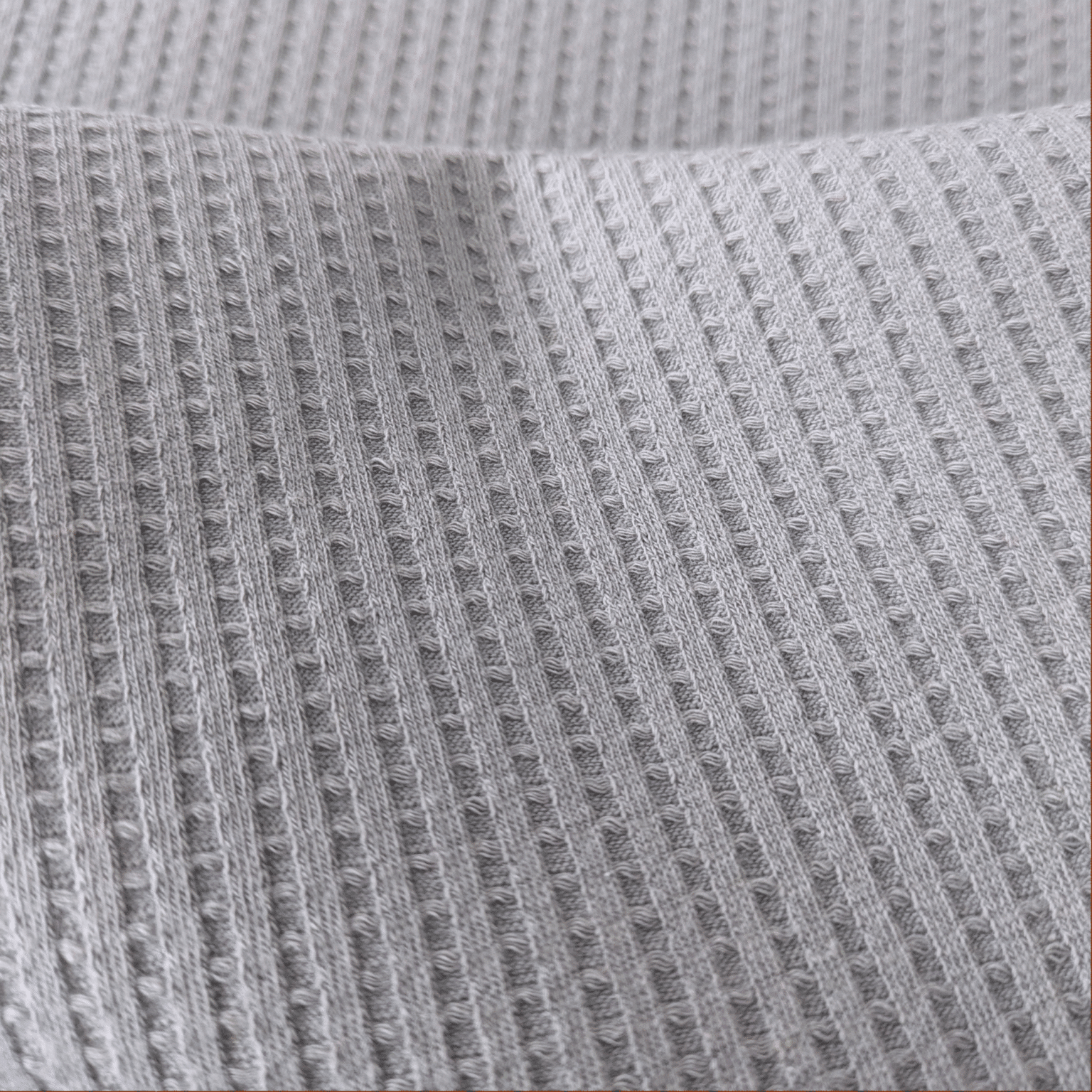 Cotton Jersey Fabric Waffle Weave Grey 140cm Wide