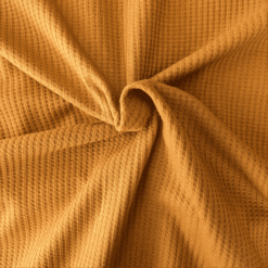 Cotton Jersey Fabric Waffle Weave Mustard Yellow 140cm Wide