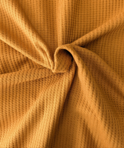 Cotton Jersey Fabric Waffle Weave Mustard Yellow 140cm Wide