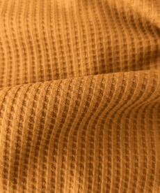 Cotton Jersey Fabric Waffle Weave Mustard Yellow 140cm Wide