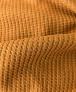 Cotton Jersey Fabric Waffle Weave Mustard Yellow 140cm Wide