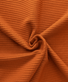 Cotton Jersey Fabric Waffle Weave Rust Brown 140cm Wide