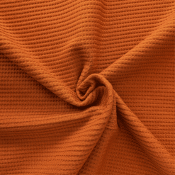 Cotton Jersey Fabric Waffle Weave Rust Brown 140cm Wide