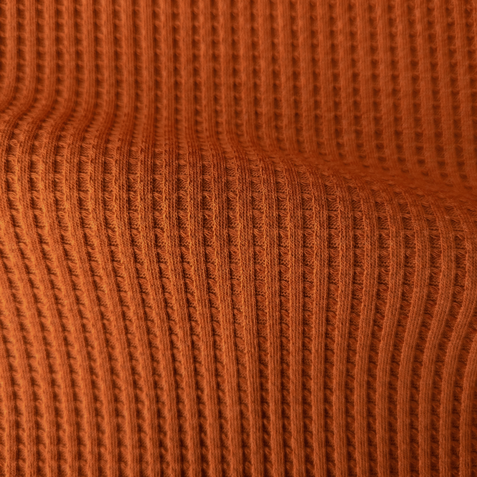 Cotton Jersey Fabric Waffle Weave Rust Brown 140cm Wide