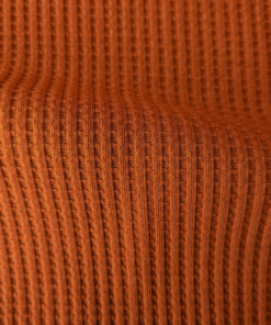 Cotton Jersey Fabric Waffle Weave Rust Brown 140cm Wide