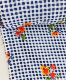Polyester Bubble Crepe Stretch Fabric Floral Gingham 150cm Wide | More Sewing