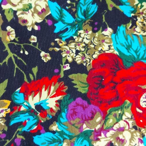 buy floral corduroy fabric for dressmaking at More Sewing