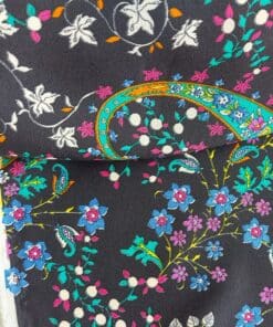 Paisley On Black Smooth Polyester Crepe ! More Sewing