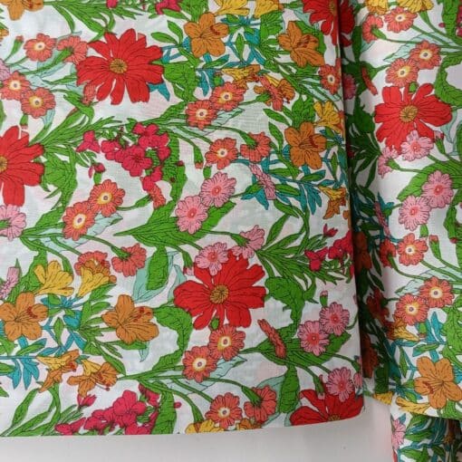 Flower Power Red Pima Cotton Lawn Fabric | More Sewing