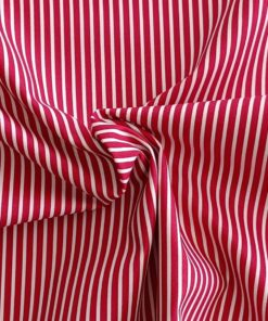 cherry red candy stripe cotton poplin | More Sewing