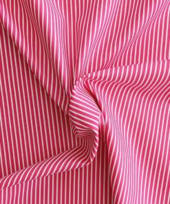 Fuschia candy stripe cotton poplin fabric | More Sewing