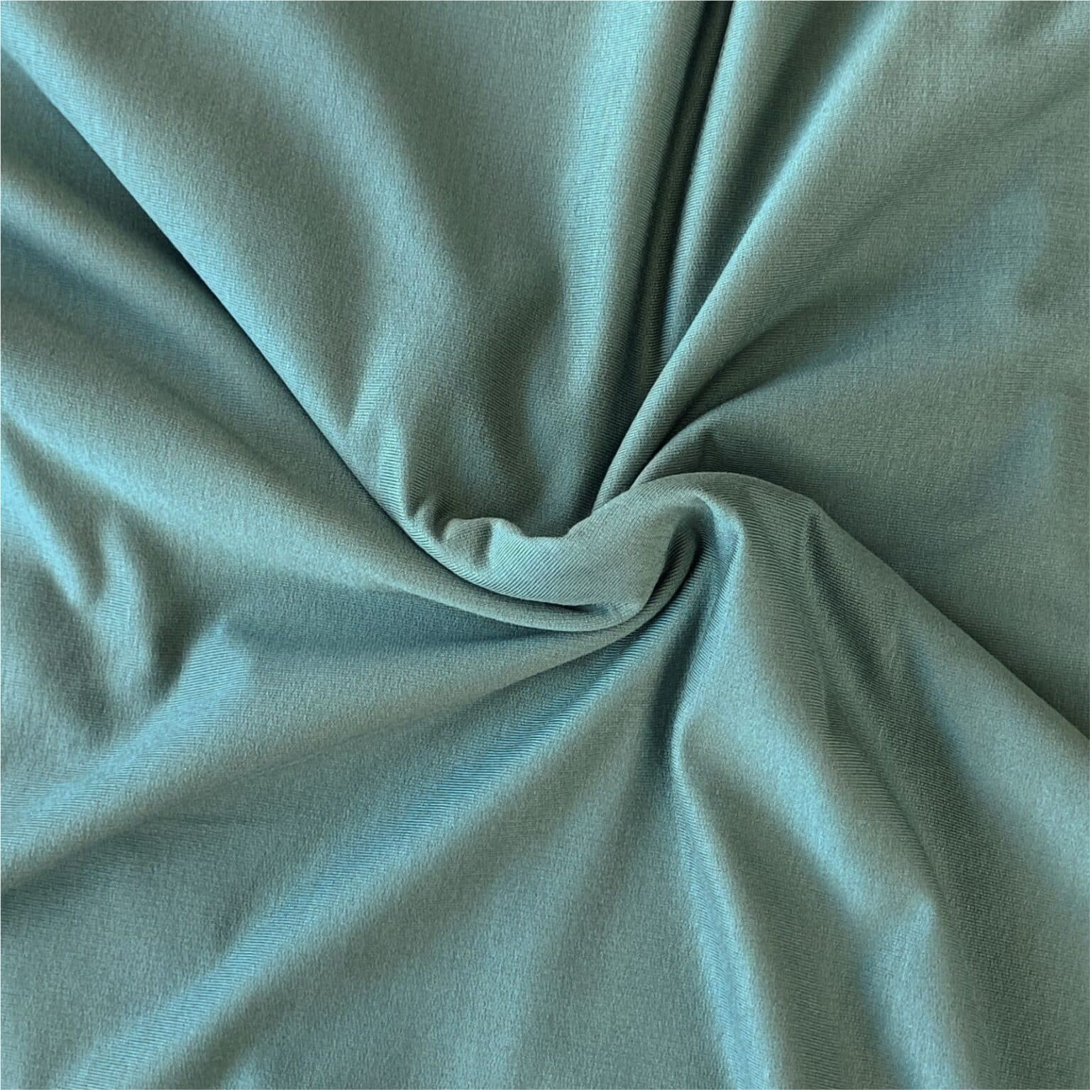 Teal Bamboo Organic French Terry Jersey fabric | More Sewing