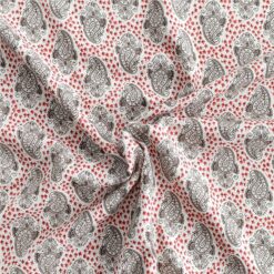 Woodcut Paisley on Beige viscose fabric | More Sewing