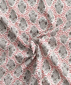 Woodcut Paisley on Beige viscose fabric | More Sewing