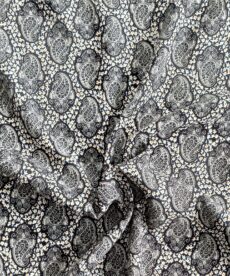 Woodblock Paisley Navy Viscose fabric | More Sewing