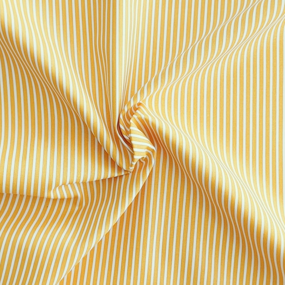 Yellow cotton poplin candy stripe fabric | More Sewing