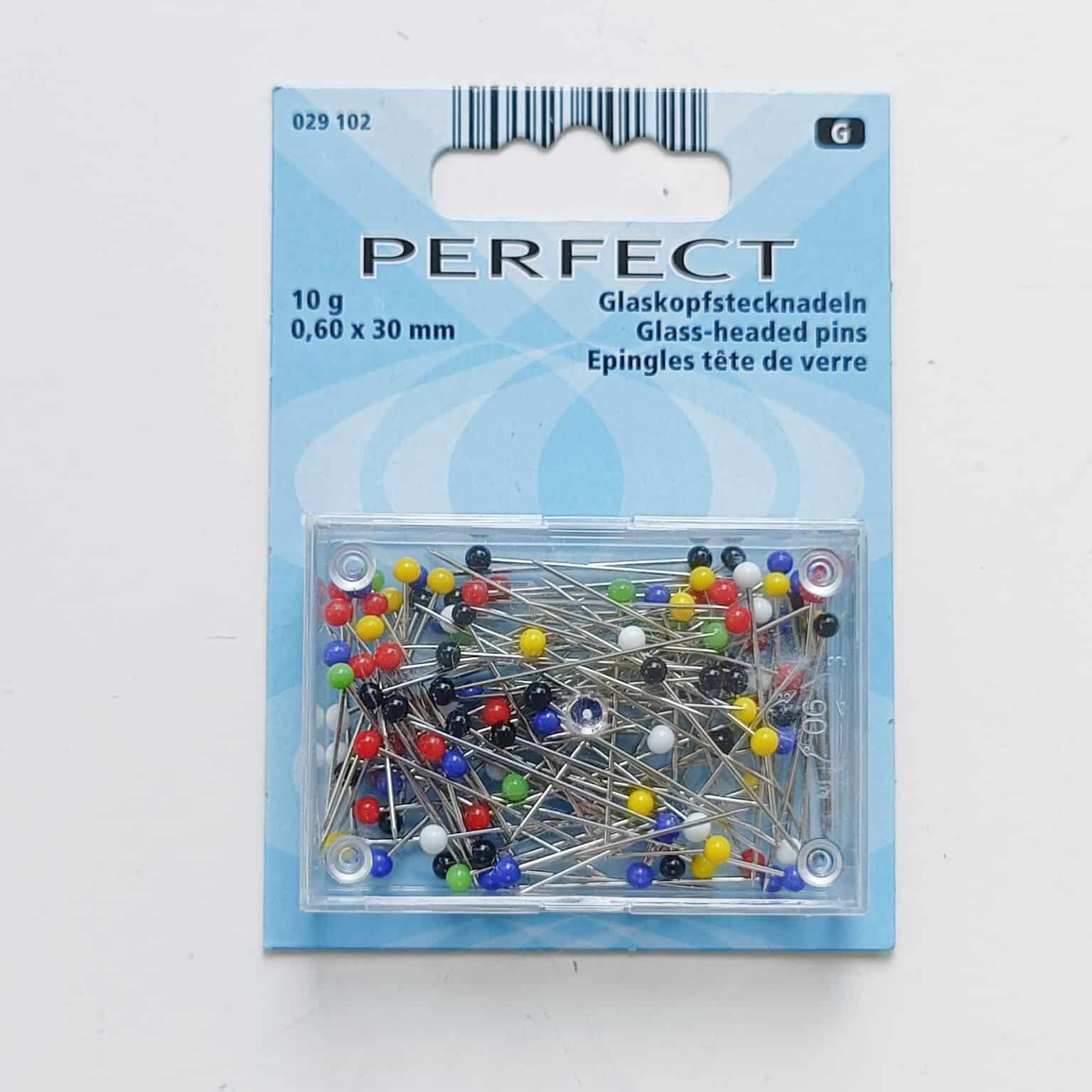 Perfect Glass Headed Pins 10g .60 x 30mm | More Sewing