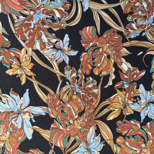 Viscose Jersey Fabric - Floral Barbara Stretch - 150cm Wide 2