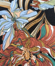 Brown floral viscsoe spandex jersey fabric | More Sewing