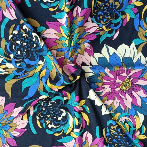 Viscose Jersey Fabric - Large Floral Abigail Stretch - 150cm Wide 3