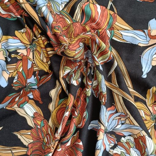 Viscose Jersey Fabric - Floral Barbara Stretch - 150cm Wide 3