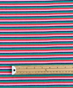 Jersey Fabric Lurex Glitter Stripe - Green Red Pink and Purple Glitter - 150cm Wide 5
