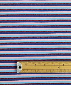 Jersey Fabric Lurex Glitter Stripe - Purple Pink Blue & Red Glitter - 150cm Wide 5