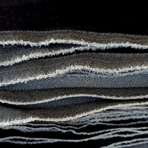 Knitted Jersey Denim Fabric - Black - 125cm Wide