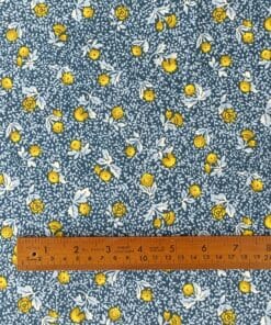 Cotton Fabric - Indigo Blue Floral - 150cm Wide REMNANT 4