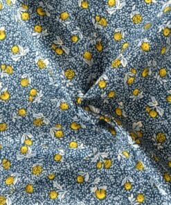 Cotton Fabric - Indigo Blue Floral - 150cm Wide REMNANT 3