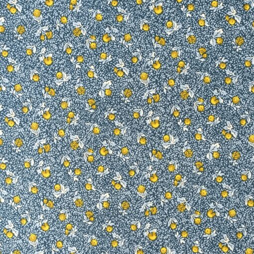 Cotton Fabric - Indigo Blue Floral - 150cm Wide