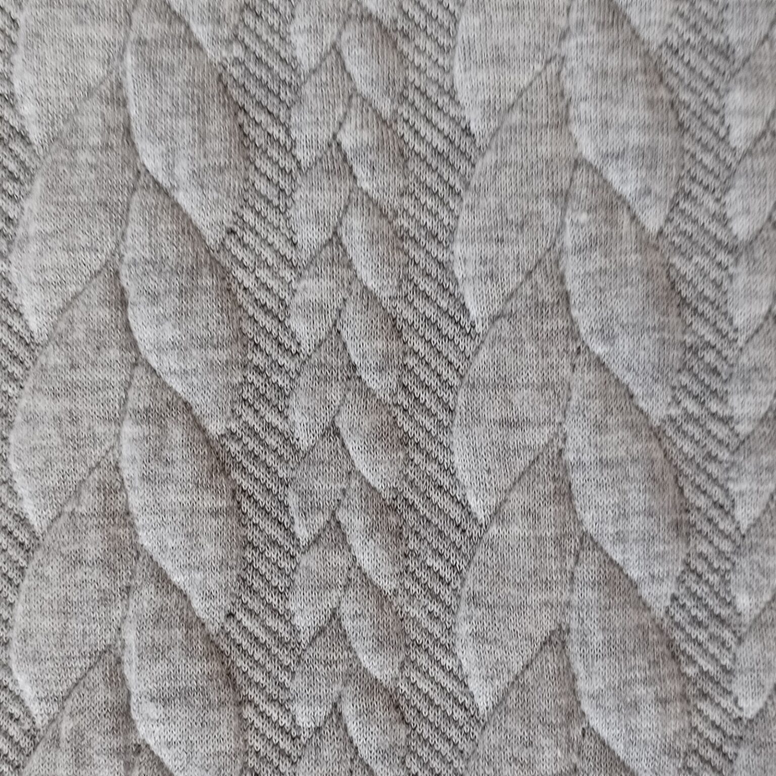 Cable Knit Jersey Fabric - Grey - 150cm Wide