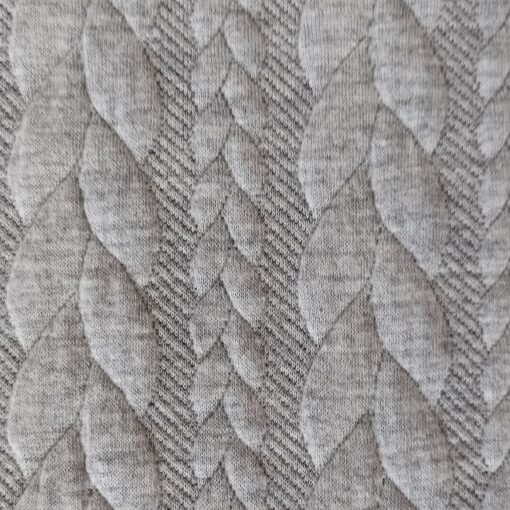 Cable Knit Jersey Fabric - Grey - 150cm Wide