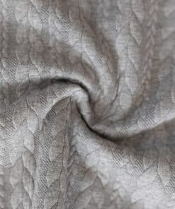 Cable Knit Jersey Fabric - Grey - 150cm Wide 2