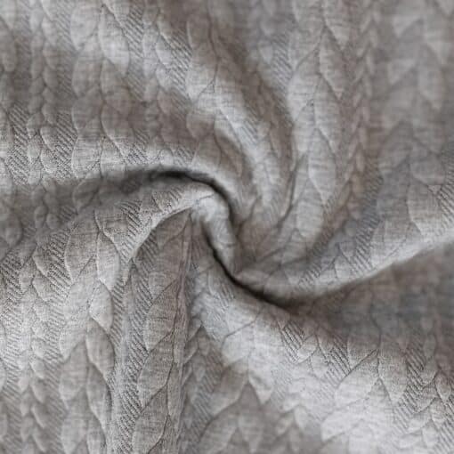 Cable Knit Jersey Fabric - Grey - 150cm Wide 1