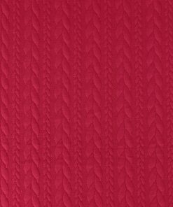 Cable Knit Jersey Fabric - Red - 150cm Wide