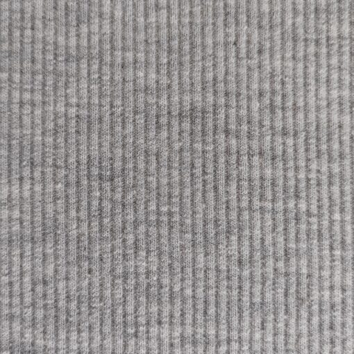 Ribbed Cotton Jersey Fabric - Grey Marl - 140cm Wide