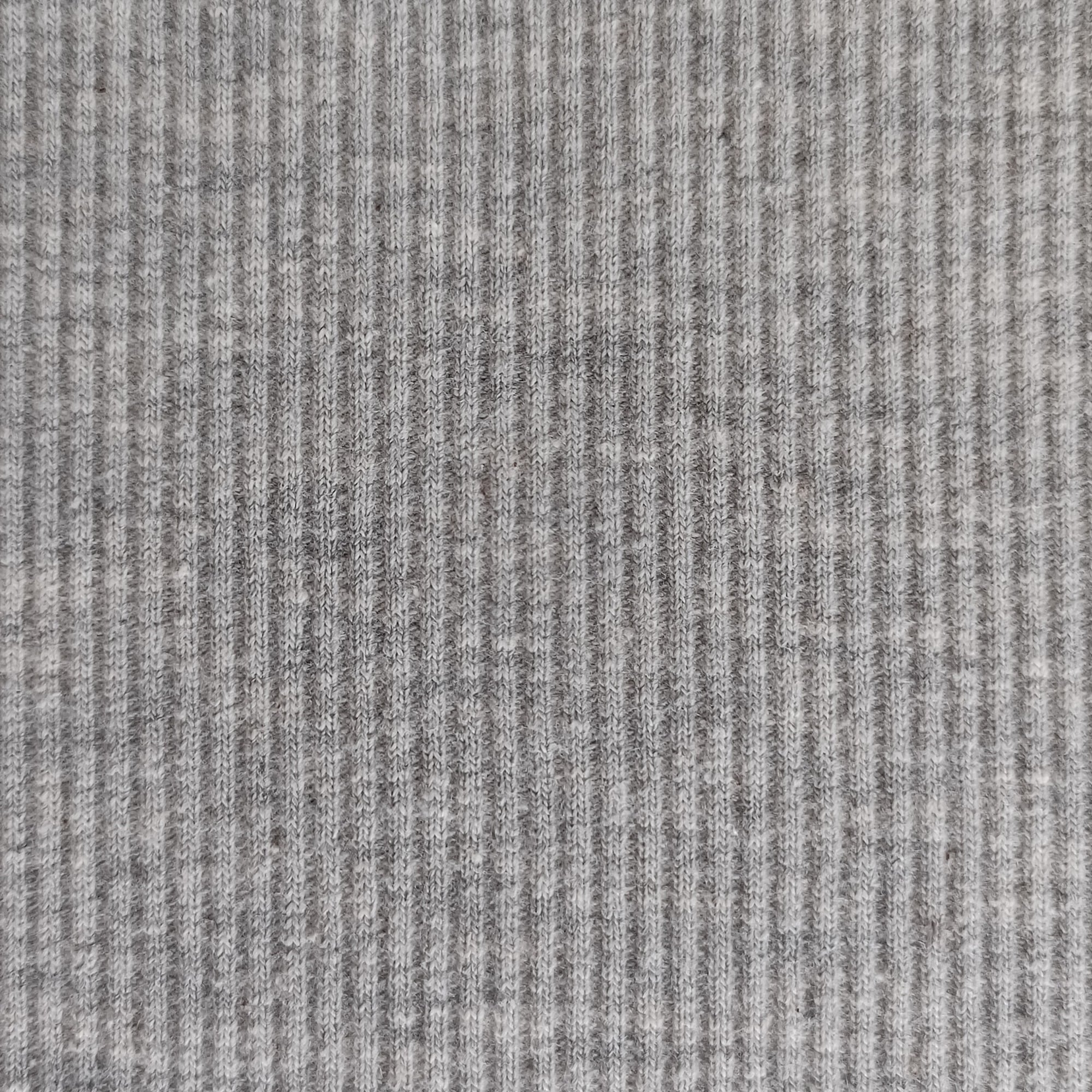 Buy Ribbed Cotton Jersey Fabric - Grey Marl - 140cm Wide