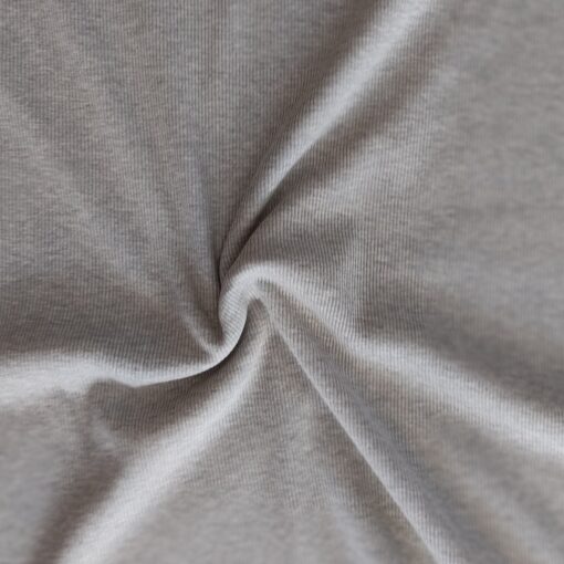 Ribbed Cotton Jersey Fabric - Grey Marl - 140cm Wide 1