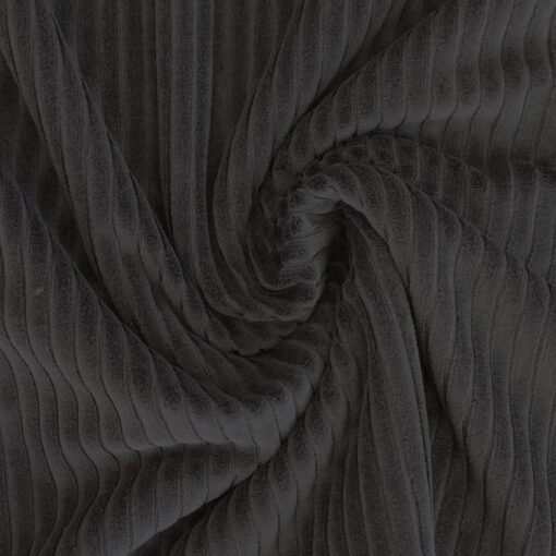 Nicky Jumbo Cord Jersey Fabric - Black - 150cm Wide 1